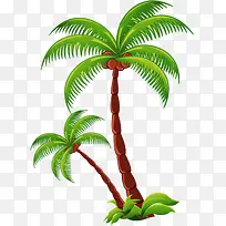 卡通手绘效果植物海报椰子树