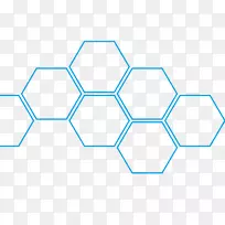 六角蜂窝富勒烯蜂窝角-科技动态蓝色背景