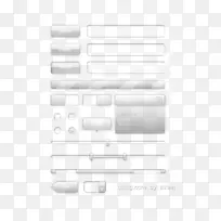 黑白图案-透明玻璃按钮用户界面组件