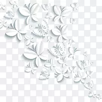 蝴蝶纸壁纸.三维花卉