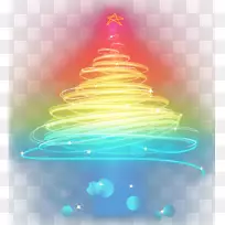 圣诞树圣诞老人-彩色渐进式圣诞树装饰图案