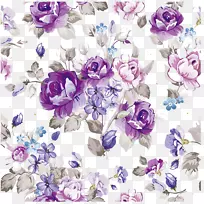 花卉设计纸图案.紫色水彩花卉材料