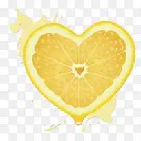 柠檬橙汁柠檬心形橙子