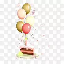 生日蛋糕祝福派对-气球装饰丝带