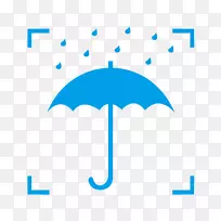 纸包装和标签纸板信息符号-蓝色怕雨标志