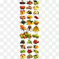 大量的水果和蔬菜