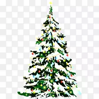圣诞树装饰剪贴画-圣诞树