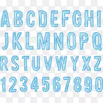 字母英语字母表剪贴画蓝色彩绘字母表收藏