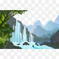 丛林景观-自然瀑布