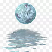 地球贴纸行星图片工作室-行星水反射
