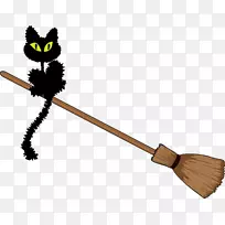 万圣节黑猫-万圣节黑猫扫帚材料