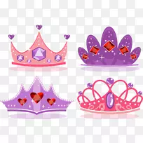 公主王冠偶像-粉红色紫色浪漫王冠