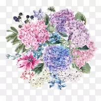 绣球花-手绘水彩花