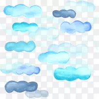 水彩画天空云水彩画云