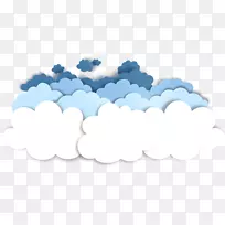 剪纸云-剪纸效果云装饰图案