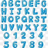 英文字母字体-天蓝色英文字母表
