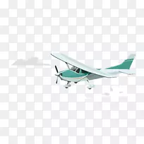 襟翼模型飞机在云层中飞行的精美卡通飞机