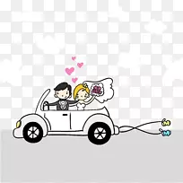 卡通婚姻插图-夫妇