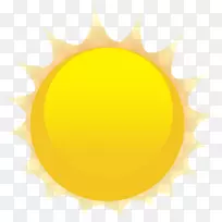 黄橙色设计圆圈-太阳透明PNG剪贴画