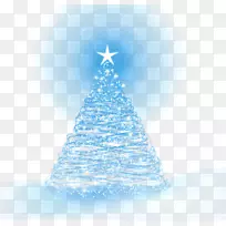 圣诞树云杉冷杉蓝色圣诞装饰品-蓝色霓虹灯圣诞树