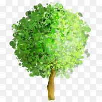 树木剪贴画-绿色艺术树PNG剪贴画