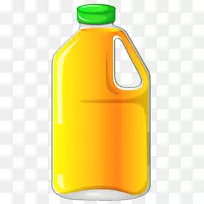 橙汁苹果汁剪贴画.带橙汁的大瓶子