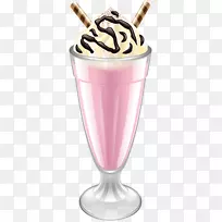 冰淇淋奶昔圣代剪贴画-粉红奶昔透明PNG剪贴画图片