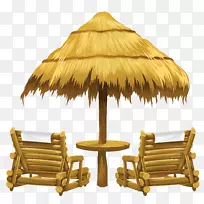 克里克赛德圣经教堂剪贴画-透明的tiki海滩伞和椅子