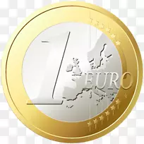 硬币图形剪贴画-一欧元PNG透明剪贴画