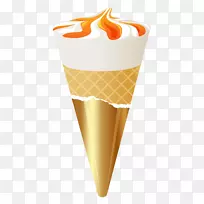 冰淇淋锥圣代草莓冰淇淋-冰淇淋锥透明PNG剪贴画图像