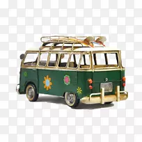 玩具火车巴士卡通-英式复古巴士PSD卡通玩具