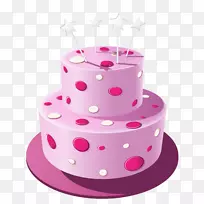生日蛋糕纸杯蛋糕巧克力蛋糕婚礼蛋糕剪贴画-粉红蛋糕PNG剪贴画