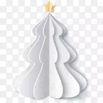 圣诞树装饰-白星圣诞树