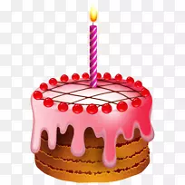 生日蛋糕剪贴画-带有蜡烛透明剪贴画图像的生日蛋糕
