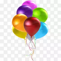 Mylar气球生日愿望剪贴画-彩色气球团透明剪贴画