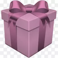 礼品盒圣诞老人剪贴画-礼物盒粉色透明PNG剪贴画