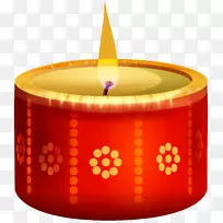 排灯节蜡烛剪贴画-印度蜡烛红色透明剪贴画图片