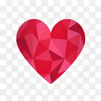 心几何-红色钻石心