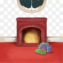 圣诞节烟囱壁炉炉膛绘制圣诞壁炉