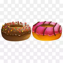 甜甜圈咖啡，纽约面包店奶油-甜甜圈，PNG剪贴画