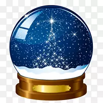 雪球摄影圣诞免费蓝色水晶球拉料