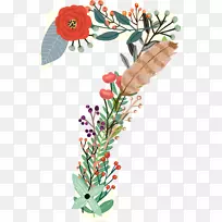 英国婚礼邀请函贺卡生日礼物-鲜花数字7