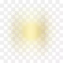 黄色圆设计图案-透明金色太阳装饰PNG剪贴画