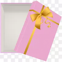 礼品回形针艺术-打开礼品盒粉红色PNG剪贴画图片