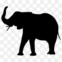 剪影动物剪贴画-大象PNG