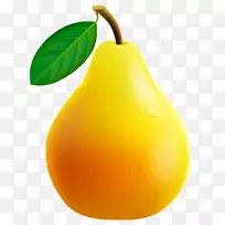 梨橙柠檬酸天然食品静物摄影-黄梨PNG载体剪贴画