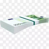 品牌产品组织设计-100欧元捆钞透明PNG剪贴画形象