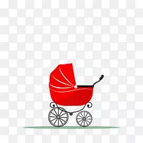 婴儿运送婴儿-母亲-婴儿车