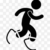 残奥会残疾图标-黑色步行残疾人