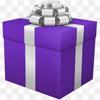礼品盒剪贴画-礼品盒紫色PNG剪贴画形象